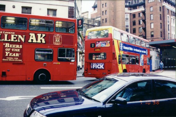 Busses and cars 'share' an intersection