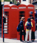 Red telephone booths